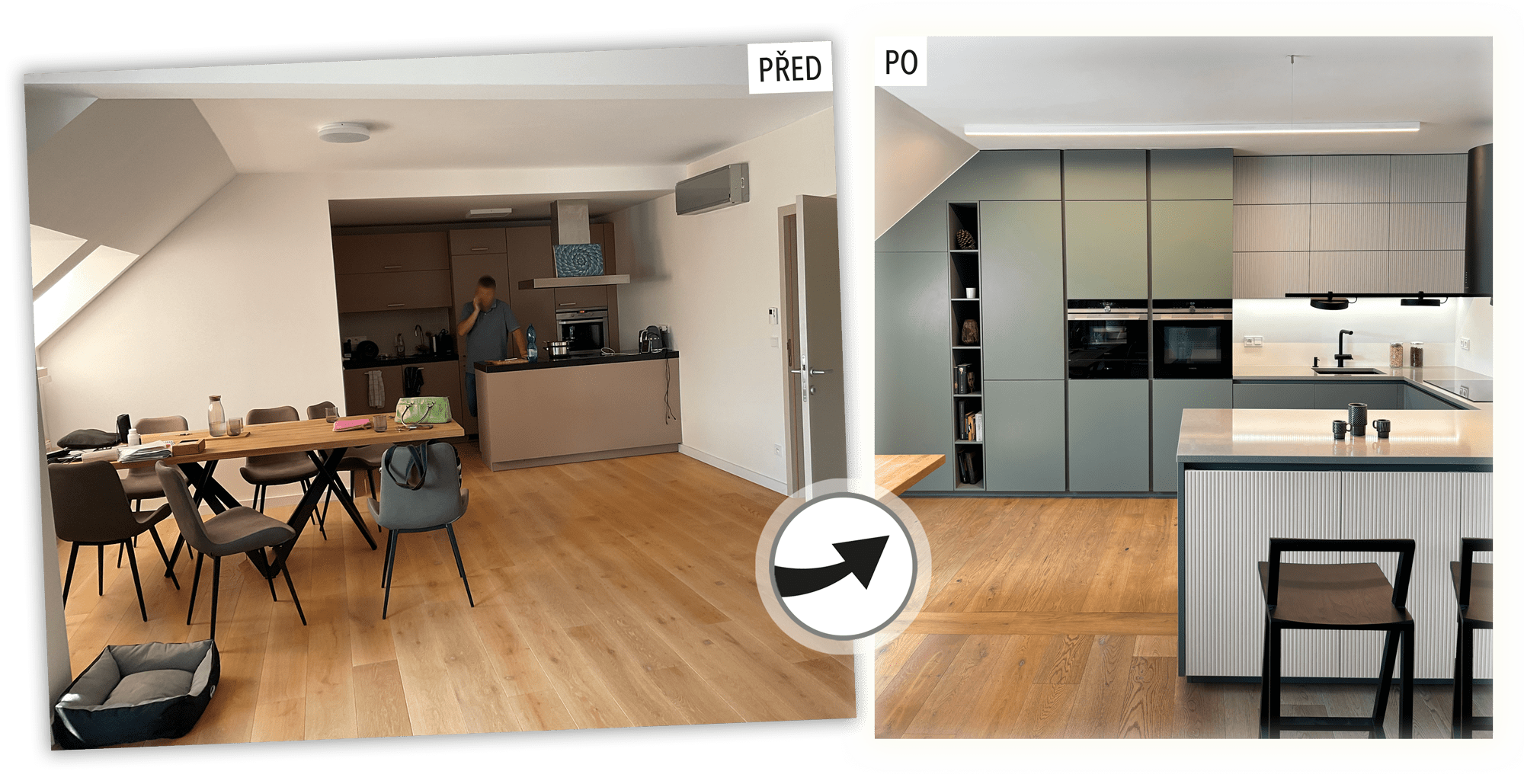 renovace kuchyně před-po