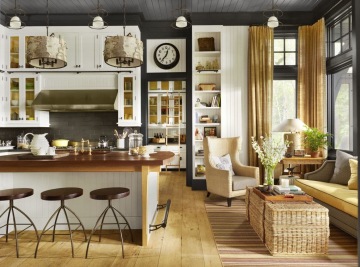 Rustikalní kuchyněs obývacím pokojem